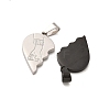 304 Stainless Steel Split Pendants STAS-M114-02PEB-2