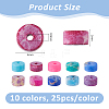 250Pcs 10 Colors Dyed Synthetic Imperial Jasper Beads Sets G-DC0001-61-2