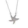Ocean Summer Brass Pave Clear Cubic Zirconia Pendant Necklaces FS-WG82AA1-22-2
