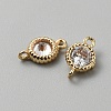 Brass Pave Clear Cubic Zirconia Connector Charms KK-WH0062-71B-G-2