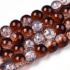 Transparent Crackle Baking Paint Glass Beads X1-DGLA-T003-01C-16-1