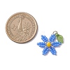 Glass Seed Beaded Flower Pendants PALLOY-TA00345-03-2