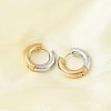 201 Stainless Steel Two Tone Hoop Earrings EJEW-Q002-01G-06-3