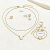Butterfly Alloy Enamel Bracelets & Stud Earrings & Pendant Necklaces & Rings Sets for Women OE9237-4