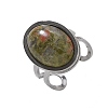 Oval Natural & Synthetic Gemstone Finger Rings RJEW-M062-02P-19-3