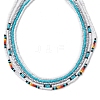 Glass Bead Necklaces for Women NJEW-JN04673-4