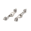 Rack Plating Brass Micro Pave Clear Cubic Zirconia Fold Over Clasps KK-S384-15P-2