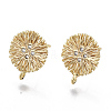 Brass Micro Pave Cubic Zirconia Stud Earring Findings KK-T056-05G-NF-3