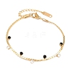 Round 304 Stainless Steel & Rhinestone Charm Bracelets BJEW-B171-08G-2