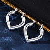 Heart 304 Stainless Steel Hoop Earrings for Women EJEW-A125-36S-3