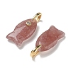 Natural Strawberry Quartz Pendants G-A297-01G-17-2