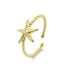 Brass Cuff Rings for Women RJEW-C123-08E-G-4