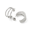 304 Stainless Steel Triple C-Shaped Stud Earrings for Women EJEW-C096-68P-02-2