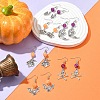 Halloween Theme Alloy & Imitation Jade Acrylic Dangle Earrings EJEW-FS00004-8