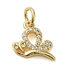 Brass Micro Pave Clear Cubic Zirconia Pendants KK-U005-01G-G-1