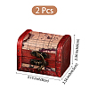 2Pcs Retro Wooden Jewelry Storage Boxes with Latch Clasps OBOX-DJ0001-03B-2