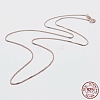 925 Sterling Silver Box Chain Necklaces STER-F039-45cm-04RG-1