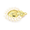 Brass Glass Pendants KK-Z101-08G-3