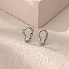 304 Stainless Steel Hammered Heart Hoop Earrrings LS-EJEW-U065-02A-P-1