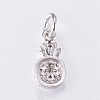 Brass Micro Pave Cubic Zirconia Charms ZIRC-E135-32P-2