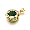 Brass Micro Pave Cubic Zirconia Pendants KK-K401-31G-3