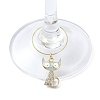 Cat Shape Alloy Enamel Wine Glass Charms AJEW-JO00221-3