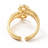 Clear Cubic Zirconia Star of David Cuff Ring RJEW-M142-03G-3