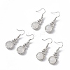 Natural Quartz Crystal Gourd Dangle Earrings with Crystal Rhinestone EJEW-A092-04P-22-4
