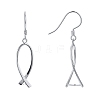 Anti-Tarnish Rhodium Plated 925 Sterling Silver Earring Findings STER-F048-38P-1