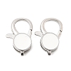 Flat Round Brass Enamel Lobster Claw Clasps KK-Z147-02P-01B-1