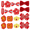Chinese New Year Bowknot Flower Cloth Alligator Hair Clips Set OHAR-WH0021-31D-1