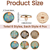 24Pcs 6 Styles 1-Hole Alloy Shank Buttons BUTT-CY0001-44A-2