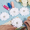 Flower Chiffon Fabric with Rhinestone Accessories FIND-WH0159-97-3