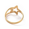 Ion Plating(IP) 201 Stainless Steel Star Finger Ring RJEW-J051-21G-3