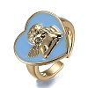 Brass Enamel Cuff Rings RJEW-P006-06G-4