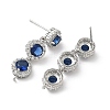 Brass Pave Cubic Zirconia Stud Earring Findings KK-D369-07P-B-2