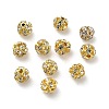 6mm Brass Rhinestone Beads X1-KK-S519-01A-02G-1