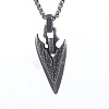 Vintage Alloy Viking Arrow Pendant Necklaces for Men WG8815F-01-4