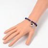 Trendy Synthetical Lapis Lazuli(Dyed) Beaded Acrylic Charm Bracelets BJEW-JB01792-03-4