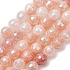 Electroplated Natural Pink Aventurine Beads Strands G-B191-A05-6mm-2