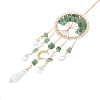 Wire Wrapped Natural Green Aventurine Chip Tree of Life Window Hanging Prism Ornaments HJEW-TA00283-03-2