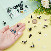 20Pcs 5 Colors Glitter Plastic Doll Craft Eyes with Eyelashes AJEW-PH0011-77-3