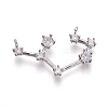 Brass Micro Pave Cubic Zirconia Pendants ZIRC-F099-20P-10-1