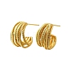 Multilayer C-Shaped Brass Stud Earrings EJEW-R018-03G-1