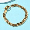 304 Stainless Steel Cuban Link Chain Bracelets for Women BJEW-G779-03G-1