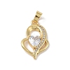 Brass Micro Pave Cubic Zirconia Pendants KK-P273-11A-G-1