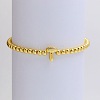 Brass Beaded Stretch Bracelets for Women FS-WG560D0-20-1