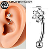 G23 Titanium Clear Cubic Zirconia Eyebrow Curved Barbell Rings WG7A99B-05-1