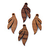 Natural Walnut Wood Pendants WOOD-T023-19-3