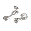 Brass Micro Pave Clear Cubic Zirconia Fold Over Clasps CU-CBA4292-02P-2